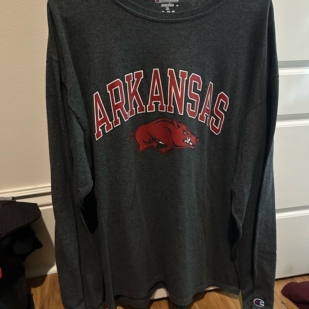 Champion Dark Gray Arkansas Long Sleeve Tee